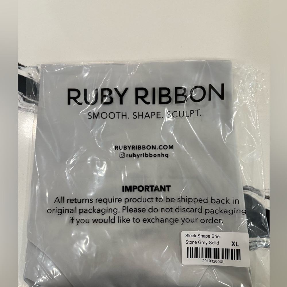 Ruby Ribbon Sleek Shape Brief in Stone Grey XL - Picture 4 of 4